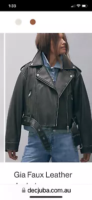 Decjuba Black Faux Leather Jacket Size 8 • $10
