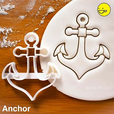 Nautical Anchor Cookie Cutter | Baby Shower Yacht Sailor Wedding Favors Biscuit • £8.66