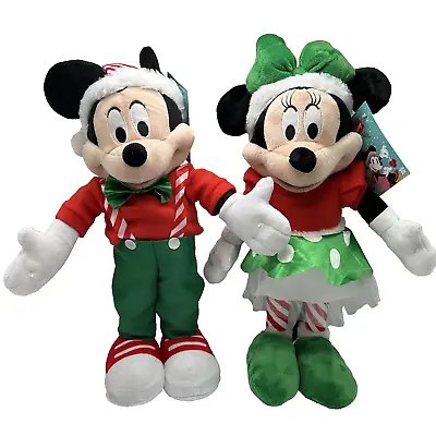 Disney Mickey & Minnie Mouse 20 In Plush Holiday Greeters Christmas Decor Gemmy • $74.98