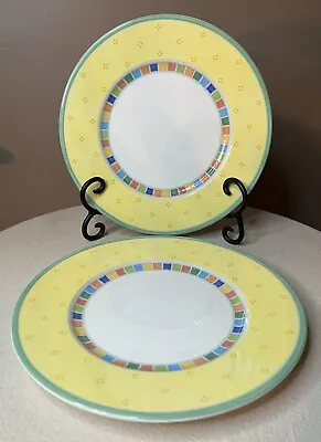 Set Of 2 Villeroy & Boch Twist Alea Limone 8 1/2” Salad Plates MINT NEW • $38.50