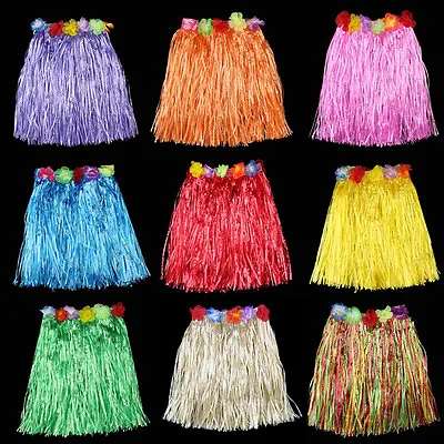 Ladies Women Hawaii Fancy Dress Grass Skirt Hula Hawaiian Full Charming  FdZ-lq • $3.70