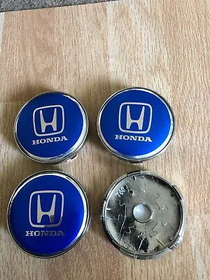 4x Honda Alloy Wheel Centre Cap Top New Rim Cap 60mm Blue Silver • £9.90