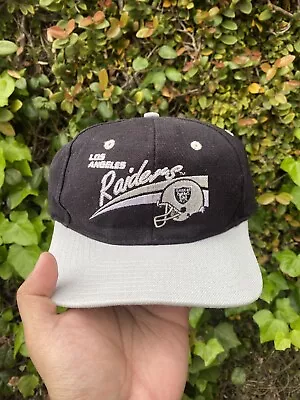 Vintage 90s Los Angeles Raiders Annco Snapback Black Hat Cap NFL VTG • $59.99