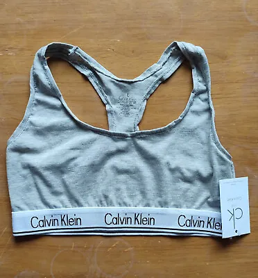 Calvin Klein Womens Bras Bralettes 3 Packs Black Grey White Sport Cotton • £5.99