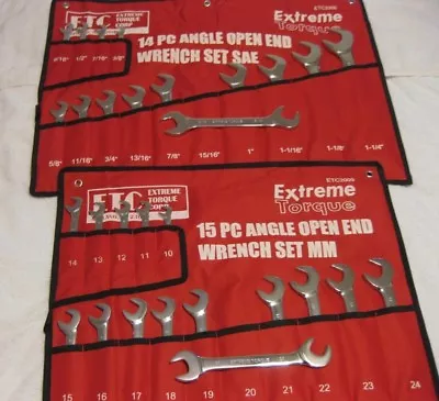 Special Deal: 2 Open End 4-Way Angle Wrench Sets SAE & Metric ETC Extreme Torque • $169.95