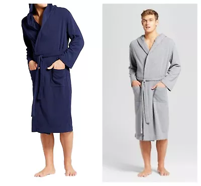 Men's Hooded Fleece Robe - Goodfellow & Co Navy Grey SizesS/M- L/XL • $14.99