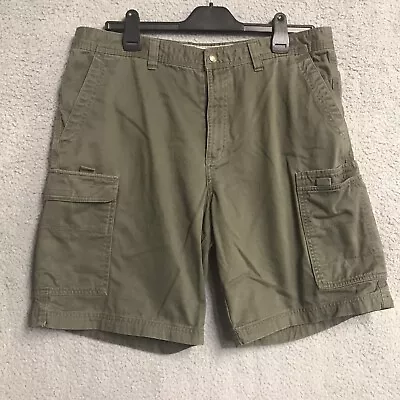 Columbia Shorts Mens 36 Green Cargo Cotton Soft Hiking Outdoor Travel • $18.95