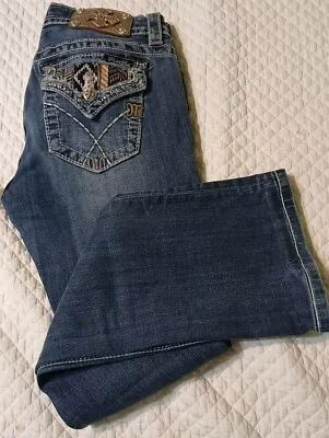 Miss Me Women's Size 27 Embellished Bootcut (JW7067B) Inseam 34 • $19.99