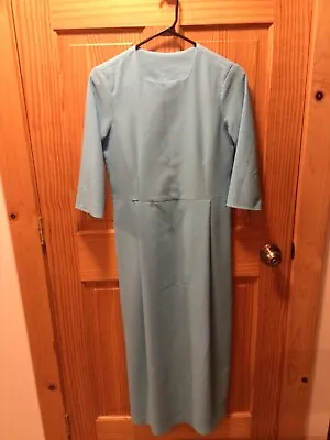 Amish Mennonite Hand Made Seafoam Green 3/4Sleeve Dress B36 EUC Plain Clothing • $14.99