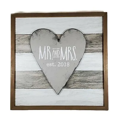Rustic Pallet Wood Look Mr. And Mrs. Est. 2018 Wall Art Ready To Hang Marriage • $14.01
