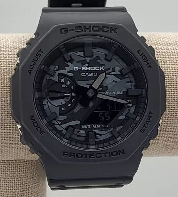 G-Shock GA2100CA-8A Classic Gunmetal Grey Analog/Digital Camouflage Dial Watch • $79