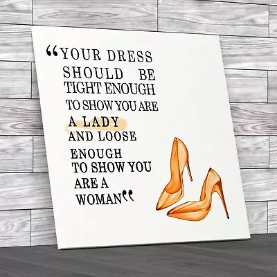 Dress A Lady A Woman Square Orange Canvas Print Large Picture Wall Art • £29.95