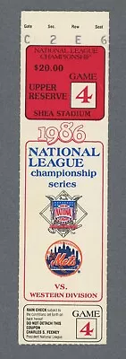 1986 NLCS Mets Vs Astros Game 4 At Shea Stadium Ticket Stub • $44.99
