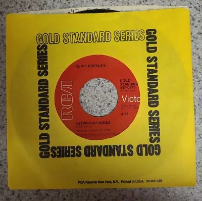 Elvis Presley -Suspicious Minds/You’ll Think Of Me MISLABELED 7  Vinyl 45 EX • $35