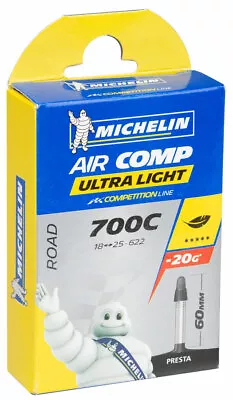 Michelin AirComp Ultra Light Tube 700x18-23mm 60mm Presta Valve • $12.99