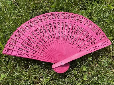 $9 • Buy Fuchsia Sandalwood Fan For Wedding Favor