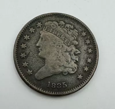 1835 US Classic Head Half Cent 1/2c VF Details (rev. Mild Verd.) 398k Mintage • $75