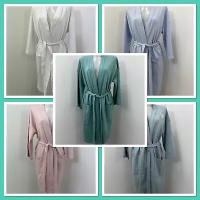 Ex Marks & Spencer Ladies Pure Cotton Waffle Dressing Gown In 5 Colours XS-XL • £17.99