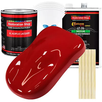 Victory Red Acrylic Lacquer Gallon Auto Paint Kit Medium Thinner • $403.99