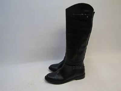 Halogen Womens Size 5.5 M Black Leather 14  Shaft Riding Buckle Boots • $65.13