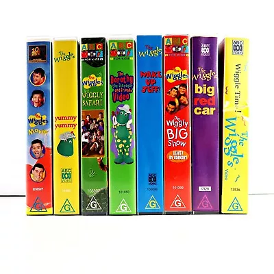 8x The Original Wiggles VHS Tapes Yummy Yummy Wake Up Jeff! • $220