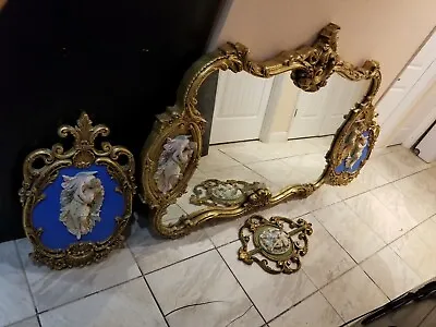 Vintage Lot 4pc. French Provincial Italian Rococo  LouisXVI Gold Wall Mirror • $999