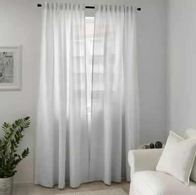 Tibast Ikea A Pair Of  White  Curtain  W:145cm; H:300cm • £38.66