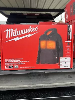 (NEW!) Milwaukee M12 US Size L Men's Heated Hoodie Kit - Black (306B-21L) • $90