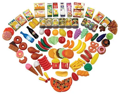 120 Piece Pretend Play Toy Food Set Kids Childrens Creative Plastic Educational • £25.94