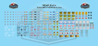 Semi Tractor Data S 1:64 Scale Decals • $10.99
