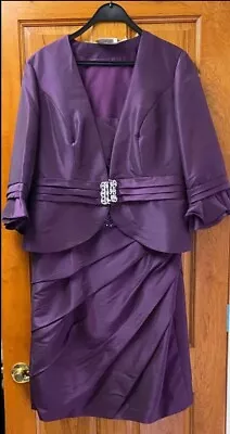 Jade Couture By Jasmine Purple Mother Of Bride Dress Sz 14 NEW • $25