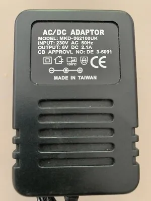 Unbranded DC Adapter. 6V 2.1A 1.8m Cable Model MKD-062100UK . No Box No Insts • £2