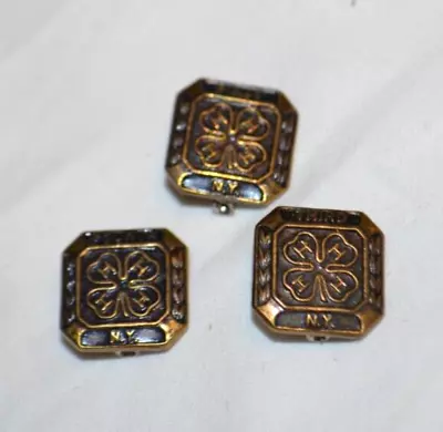 Vintage 4H Club NY Lot First Third Fourth 1/2  Clover Pins 1st 3rd 4th • $9.95