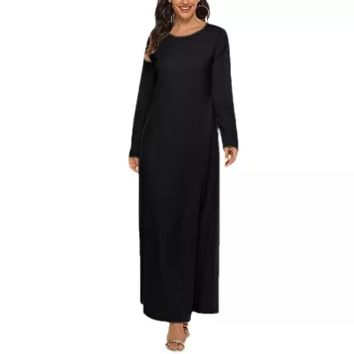 UK Women Plain Abaya Islamic Burkha Kaftan Farasha Jilbab Long Jersey Maxi Dress • £9.88