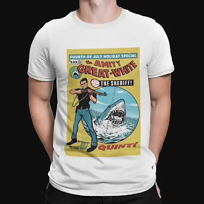 Jaws Quint Comic T-Shirt - Retro - Movie Poster - 90s - Action - Horror - 80s • £8.39