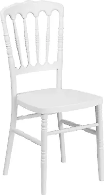 HERCULES Series White Resin Stacking Napoleon Chair • $142.99