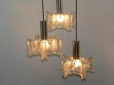 Rare Vintage Cascading Glass Chandelier By Kaiser Germany 1960's Mid Century • $590