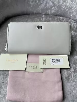 £38 • Buy Radley London Leather Light Grey Zip Around Purse⭐️RRP£89