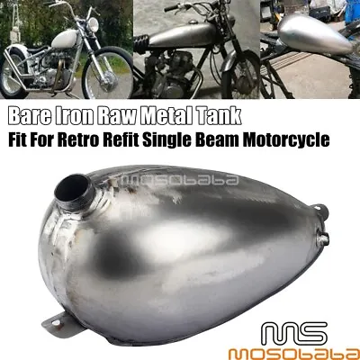$156.39 • Buy 4L Gas Fuel Petrol Tank Bare Steel Fits For Retro Refit Single Beam Motorcycle 