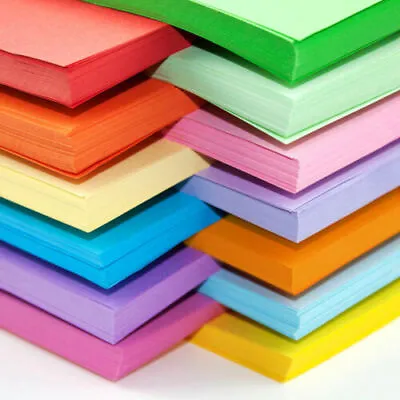 Coloured Paper Card  A4 A5 A6 Art Crafts For Laser Inkjet Copier Printer X 100 • £11.99