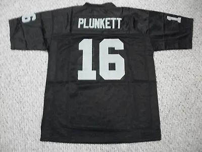 JIM PLUNKETT Unsigned Custom Black LA/Oakland Sewn New Football Jersey Sze S-3XL • $38.05