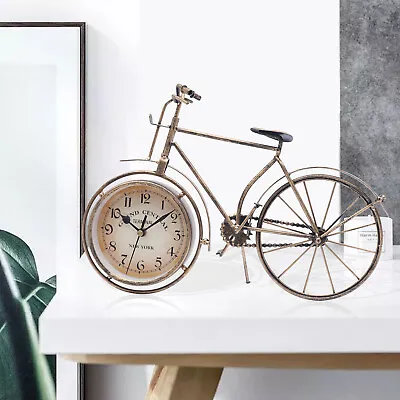 Vintage Bicycle Table Clock Bronze Bike Metal Desk Clock Creative Decor Gift US • $13.44