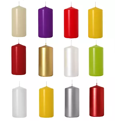 Pack Of 8 Pillar Candles 11 Colours To Choose From Best Value Free Shipping! • £12.99