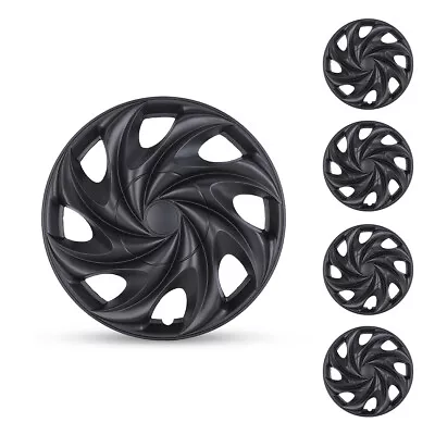 14  Set Of 4 Black Matte Wheel Covers Snap On Hub Caps Fit R14 Tire & Steel Rim • $39.99