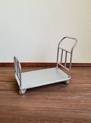 Dollhouse Miniature Flat Bed Cart Metal Utility Platform Hand Truck 1:12 Scale • $21.99