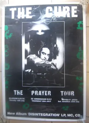 THE CURE *THE PRAYER TOUR* UK LAMINATED POSTER 0.9m X 0.60m SOME DAMAGE L@@K • $89