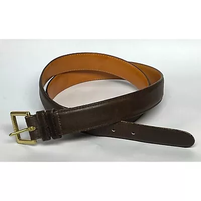 Coach Belt Mens Size 42  Mocha Brown Tanned Cowhide Leather Brass Buckle Classic • $29.88