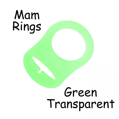 10 Green Transparent Silicone MAM Ring Button Style Dummy Pacifier Clip Adapter • $7.60