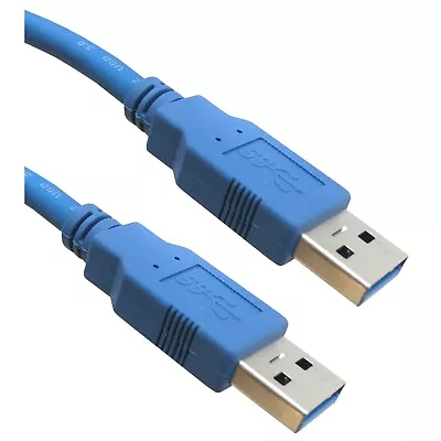 2 PACK 2ft High-Quality USB 3.0 Cable Male To Male Blue • $4.49