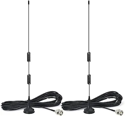 2x VHF UHF Ham Radio Police Scanner Antenna Magnetic For Uniden Bearcat Whistler • $22.99